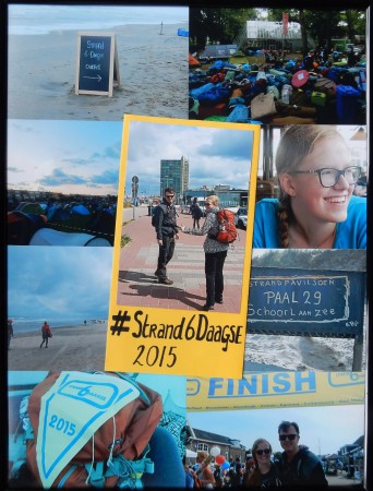 Collage #Strand6Daagse2015 (foto's, stift, papier)